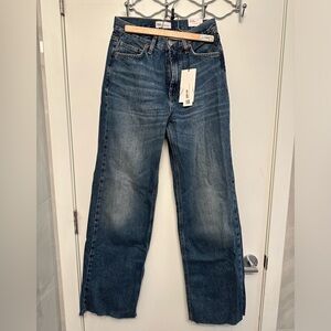 Zara medium wash wide leg jeans
